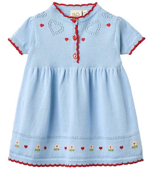 Flöss Kjole - Strik - Blanca - Blue Sky