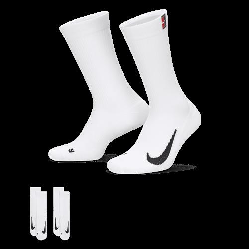 NikeCourt Multiplier Cushioned-tennis-crewstrømper (2 par) - hvid