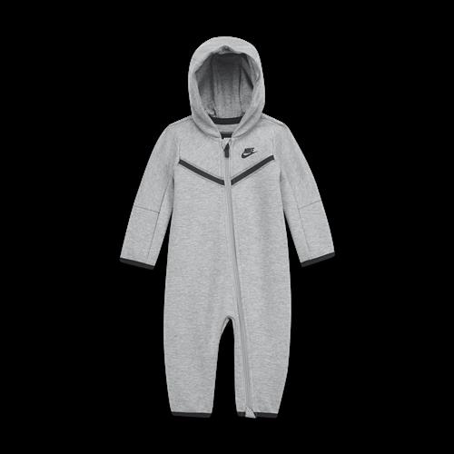 Nike Tech Fleece-heldragt med lynlås til babyer (0-9 M) - grå