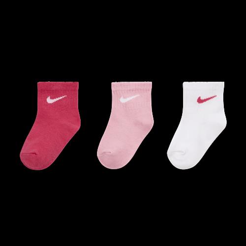 Nike Core Swoosh-strømper med skridsikring til babyer (3 par) - Pink