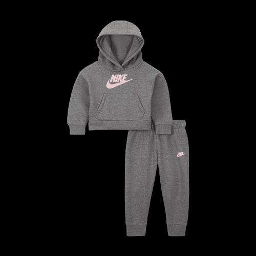 Nike Sportsweear Club Fleece-sæt med bukser og hættetrøje til babyer (12-24 mdr.) - grå