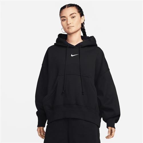 Ekstra overdimensioneret Nike Phoenix Fleece-pullover-hættetrøje til kvinder - sort