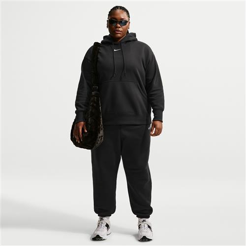 Overdimensionerede Nike Phoenix Fleece-sweatpants med høj talje til kvinder (plus size) - sort