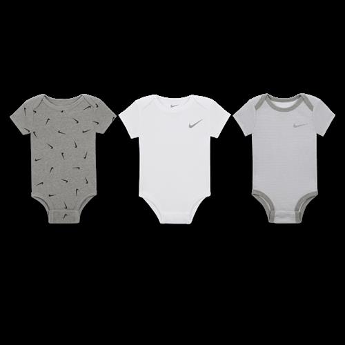 Nike E1D1 Mix-and-Match-bodyer til babyer (pakke med 3 stk.) - grå