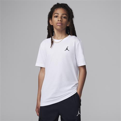 Broderet Jordan Jumpman Air-T-shirt til større børn - hvid