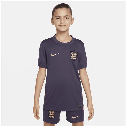 England 2024/25 Stadium Away Nike Dri-FIT Replica-fodboldtrøje til større børn (herrehold) - lilla
