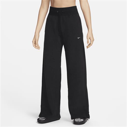 Hyggelige Nike Phoenix Plush-fleecebukser med høj talje og brede ben til kvinder - sort