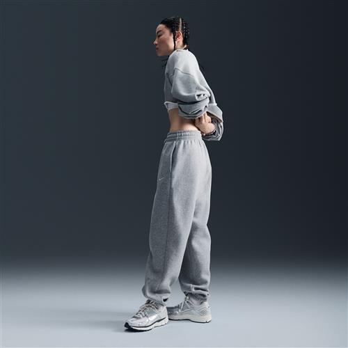 Overdimensionerede Nike Phoenix Fleece-sweatpants med høj talje til kvinder - grå