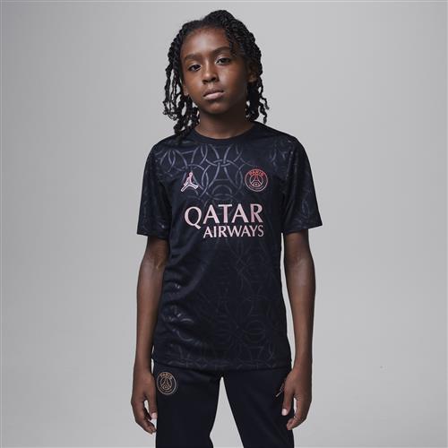 Paris Saint-Germain Academy Pro Third Jordan Dri-FIT-opvarmningstrøje til fodbold til større børn - sort
