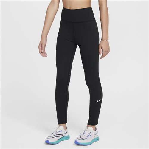 Nike One Dri-FIT-leggings med høj talje til større børn (piger) - sort
