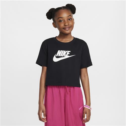 Nike Cropped-T-shirt til større børn (piger) - sort