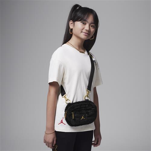 Jordan-kamerataske i imiteret pels til større børn (1 L) - sort