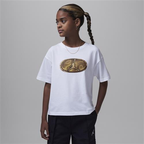 Jordan 1st Baby Blue-T-shirt til større børn - hvid