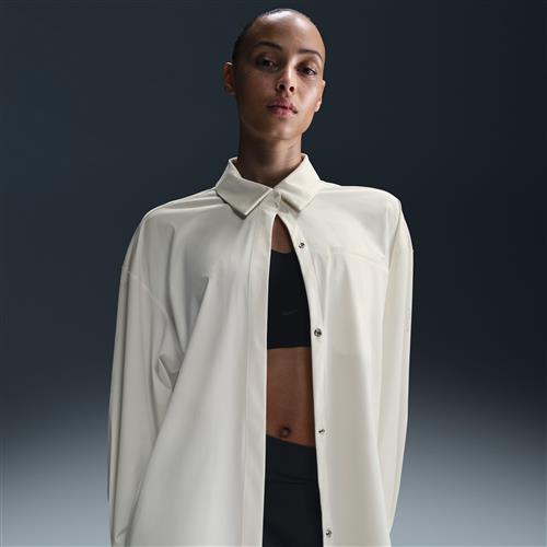 Oversized Nike 24.7 PerfectStretch Dri-FIT-trøje med lange ærmer til kvinder - hvid