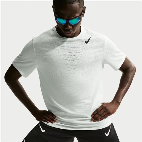 Kortærmet Nike AeroSwift Dri-FIT ADV-løbetop til mænd - hvid