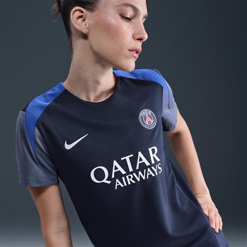 Kortærmet Paris Saint-Germain Strike Nike Dri-FIT-fodboldtrøje til kvinder - blå