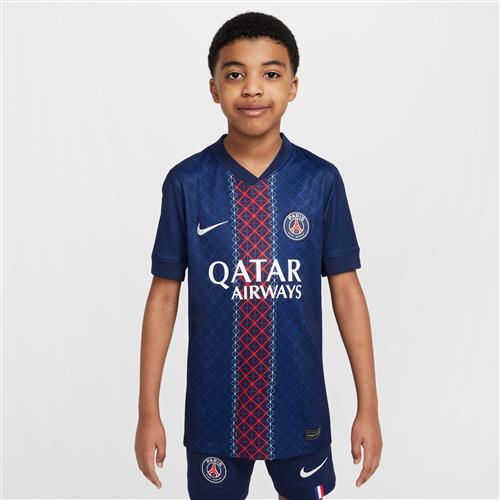 Paris Saint-Germain 2025/26 Stadium Home Nike Dri-FIT Replica-fodboldspillertrøje til større børn - blå