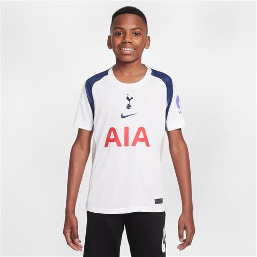 Tottenham Hotspur 2025/26 Stadium Home Nike Dri-FIT Replica-fodboldspillertrøje til større børn - hvid