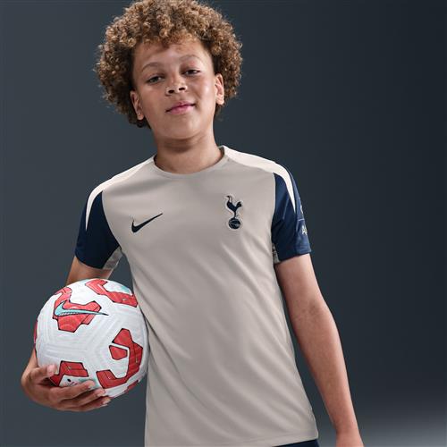 Kortærmet Tottenham Hotspur Strike Nike Dri-FIT-fodboldtrøje til større børn - grå