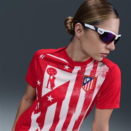 Kortærmet Club Atlético de Madrid Academy Pro Home Nike Dri-FIT-opvarmningstrøje til fodbold til kvinder - rød