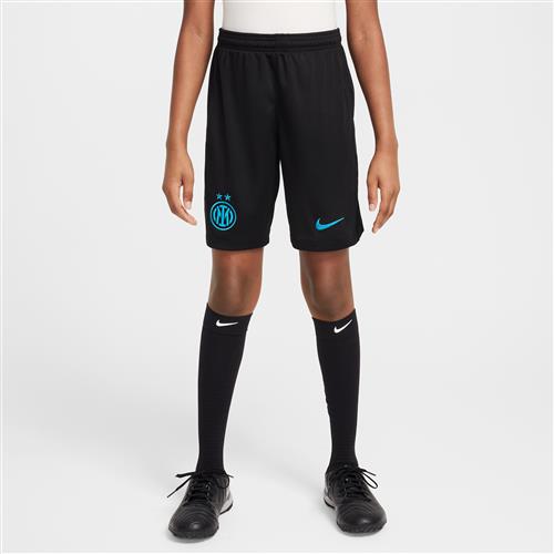 Inter Milan 2025/26 Stadium Home Nike Dri-FIT-replikafodboldshorts til større børn - sort