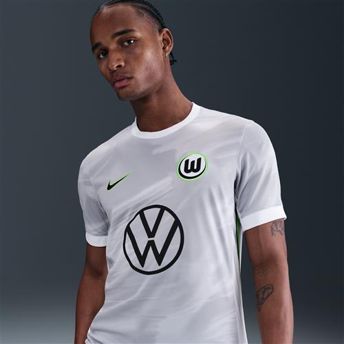 Kortærmet Vfl Wolfsburg 2025/26 Stadium Away Nike Dri-FIT Replica-fodboldtrøje til mænd - hvid