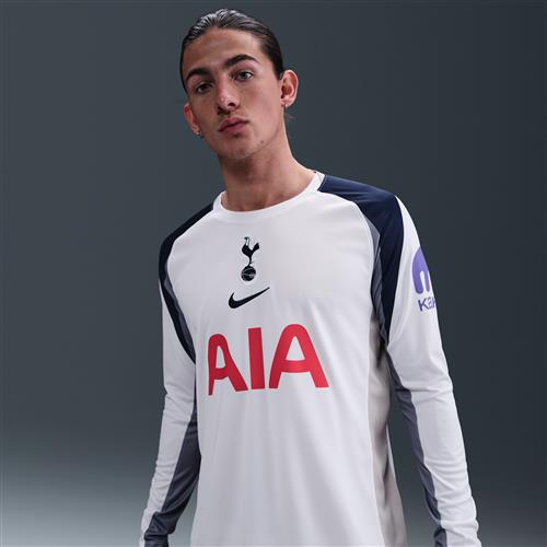 Langærmet Tottenham Hotspur 2025/26 Stadium Home Nike Dri-FIT-Replica-fodboldtrøje til mænd - hvid