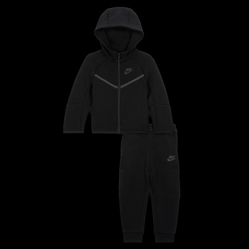 Nike Tech Fleece-sæt i to dele med fuld lynlås til babyer - sort