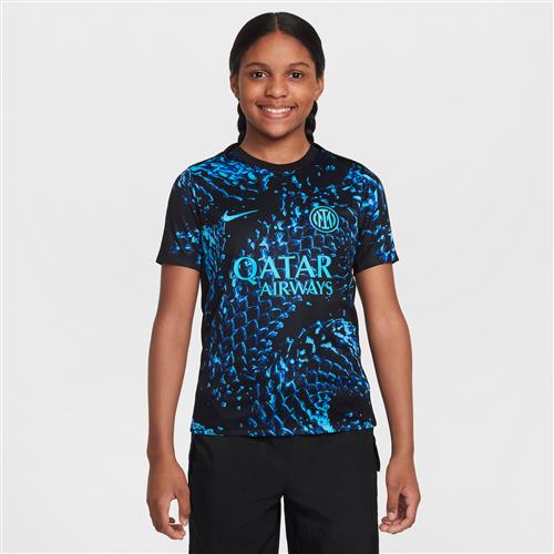 Inter Milan Academy Pro Nike Dri-FIT-opvarmningstrøje til fodbold til større børn - blå