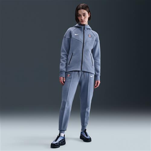 Paris Saint-Germain Tech Nike Football-joggers i fleece med mellemhøj talje til kvinder - blå