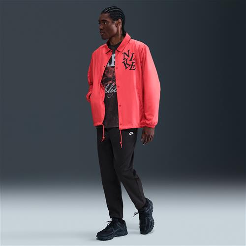 Vævede Nike Club-bukser med faconsyede snit til mænd - sort