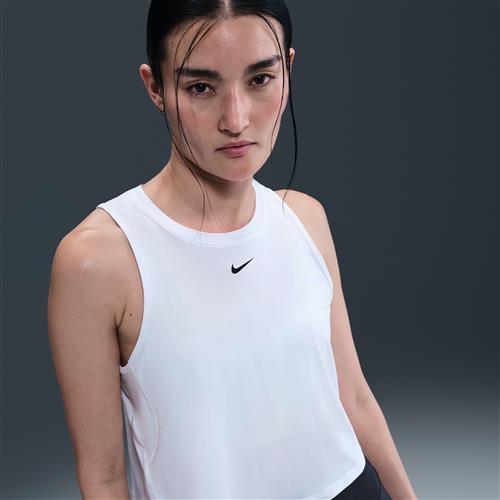 Kort Nike One Classic Dri-FIT-tanktop til kvinder - hvid