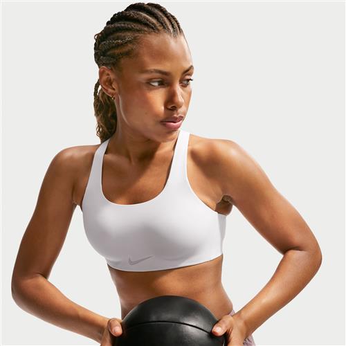 Nike Rival-sports-bh med indlæg og ultrahøjt støtteniveau til kvinder - hvid