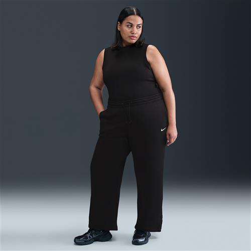Nike Phoenix Fleece-bukser med høj talje til kvinder (plus size) - sort