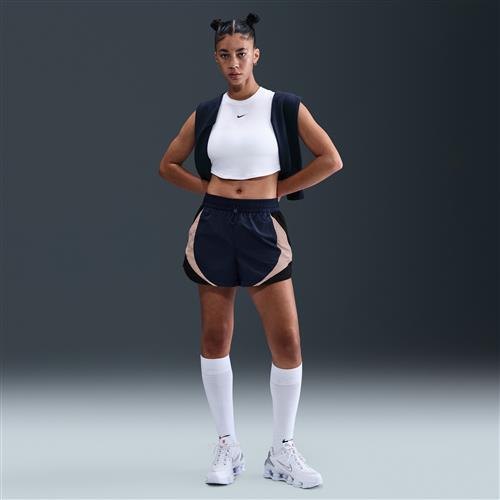 Nike -løbeshorts (7,5 cm) med mellemhøj talje og løstsiddende pasform til kvinder - blå