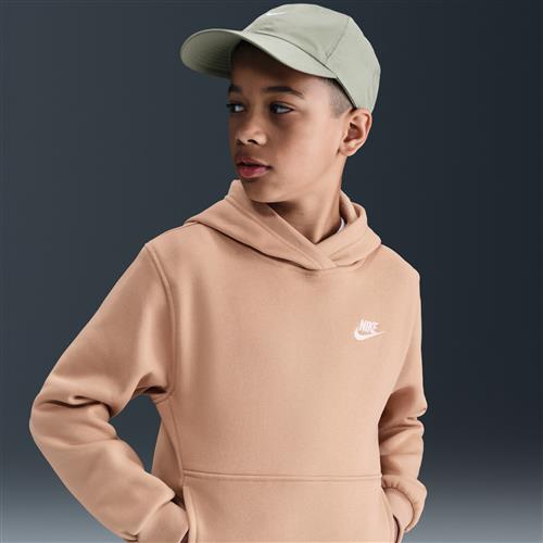 Nike Club Fleece-pullover-hættetrøje til større børn - brun