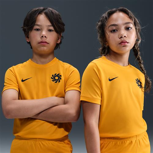 Kortærmet Erling Haaland Academy Dri-FIT-fodboldtrøje til større børn - gul
