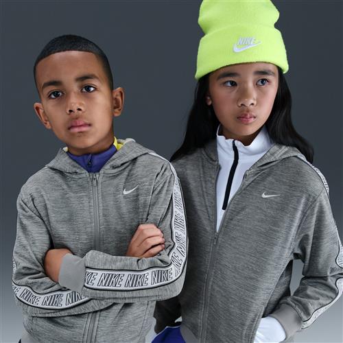 Nike Club Dri-FIT-hættetrøje med lynlås til større børn - grå