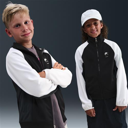 Nike Air-jakke med fuld lynlås til større børn - sort