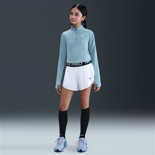 Nike Pro Dri-FIT 2-i-1-shorts til større børn (piger) - hvid