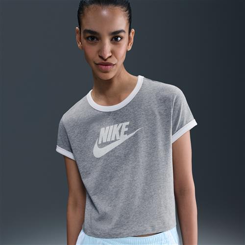 Nike Ringer-T-shirt med grafik til kvinder - grå