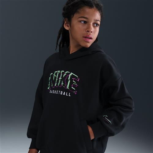 Nike Culture of Basketball-pullover-fleece-hættetrøje til større børn - sort