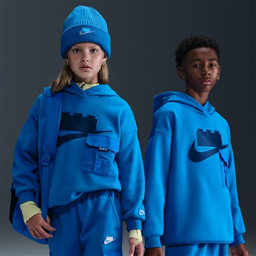 Oversized hættetrøje fra Nike x LEGO®-kollektionen til større børn - blå
