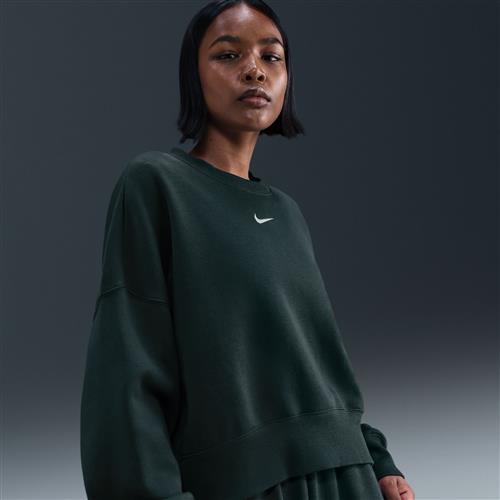 Oversized Nike Phoenix Fleece-sweatshirt med rund hals til kvinder - grøn