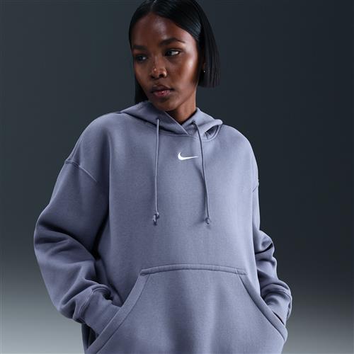 Oversized Nike Phoenix Fleece-pullover-hættetrøje til kvinder - blå