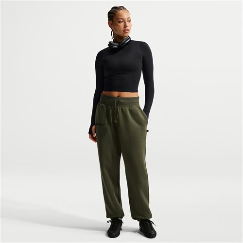 Oversized Paris Saint-Germain Phoenix Fleece Nike Football-bukser med høj talje til kvinder - grøn