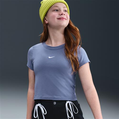 Nike Cropped-T-shirt til større børn (piger) - blå