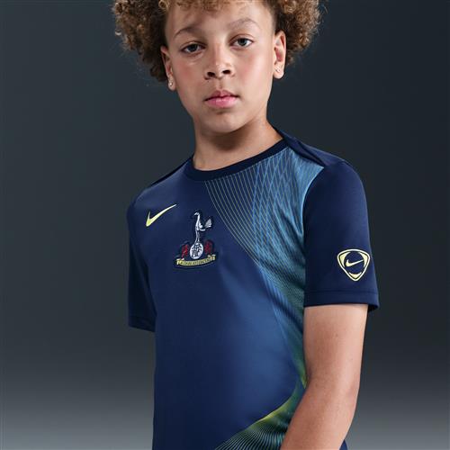 Tottenham Hotspur Academy Pro Third Nike Dri-FIT Total 90-opvarmningstrøje til fodbold til større børn - blå