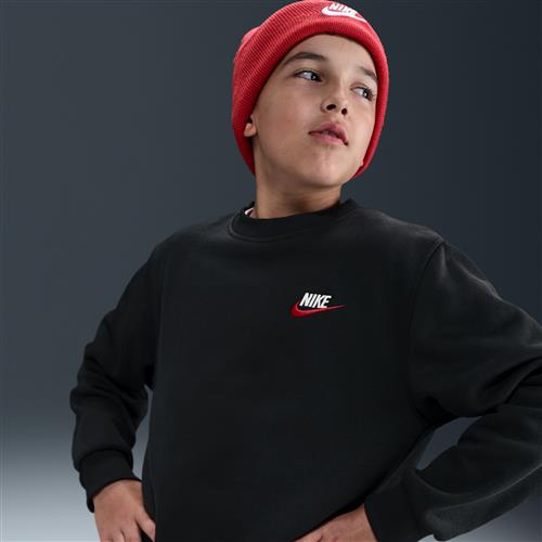 Nike Club Fleece-sweatshirt til større børn - sort