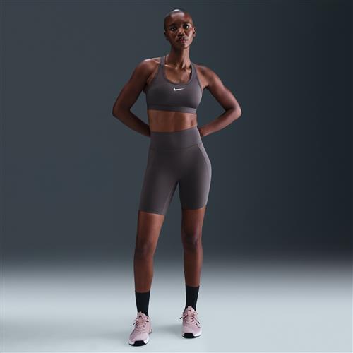 Højtaljede Nike Universa-cykelshorts (20 cm) uden sømme foran til kvinder - grå